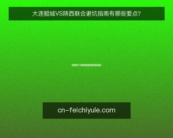 大连鲲城VS陕西联合避坑指南有哪些要点？